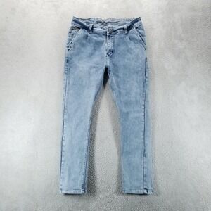 Diesel Jeans Mens 30 Blue P-110 Skinny Slim Tapered Light Wash Stretch